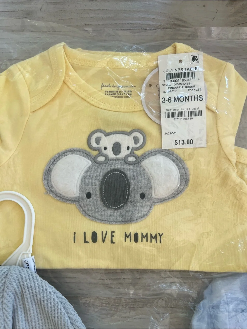 First Impressions Yellow, Blue, Gray Baby One-Piece & Outfit Set